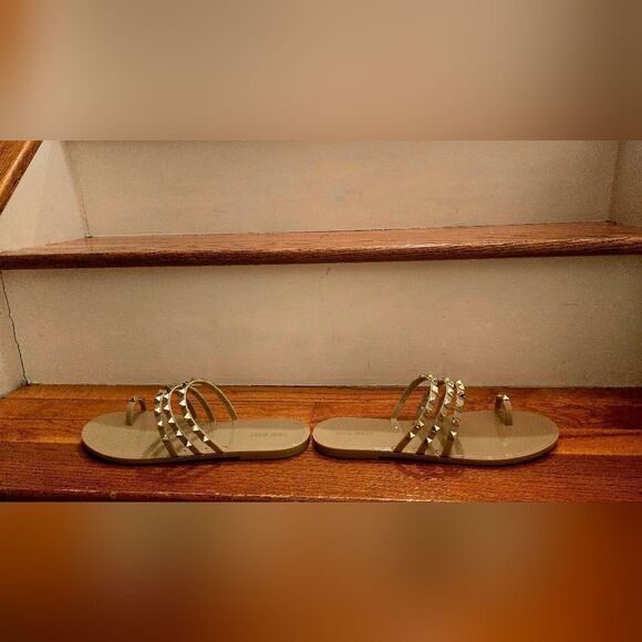 Nine West Tan Gold Gladiator Sandals - Picture 3 of 6